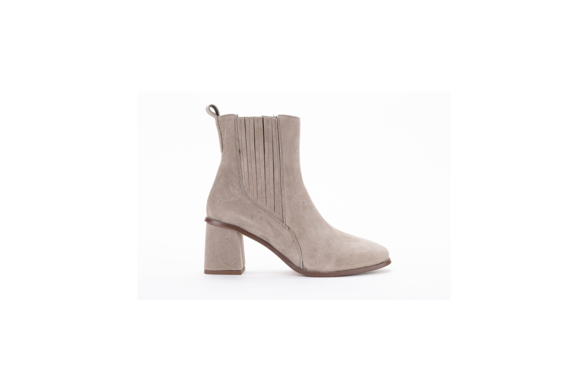 Chelsea boots à talon en daim - Beige - Lince