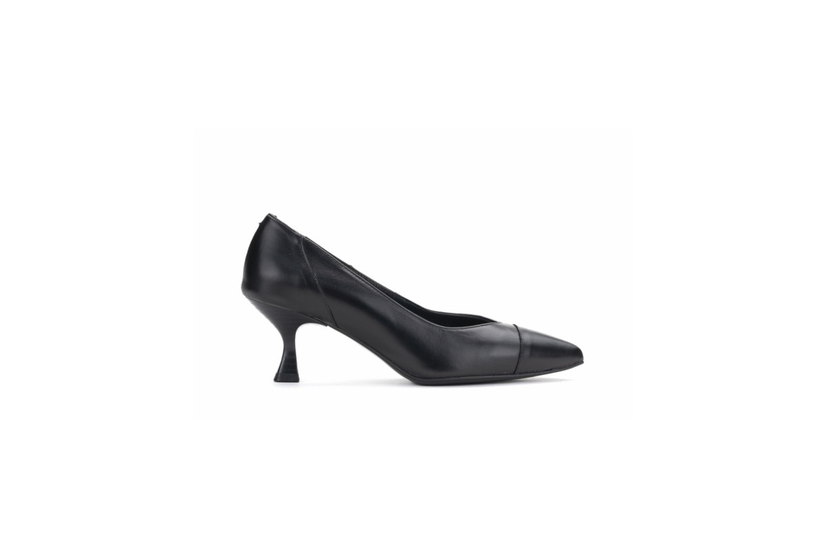 Escarpins en cuir talon original - Noir - Lince