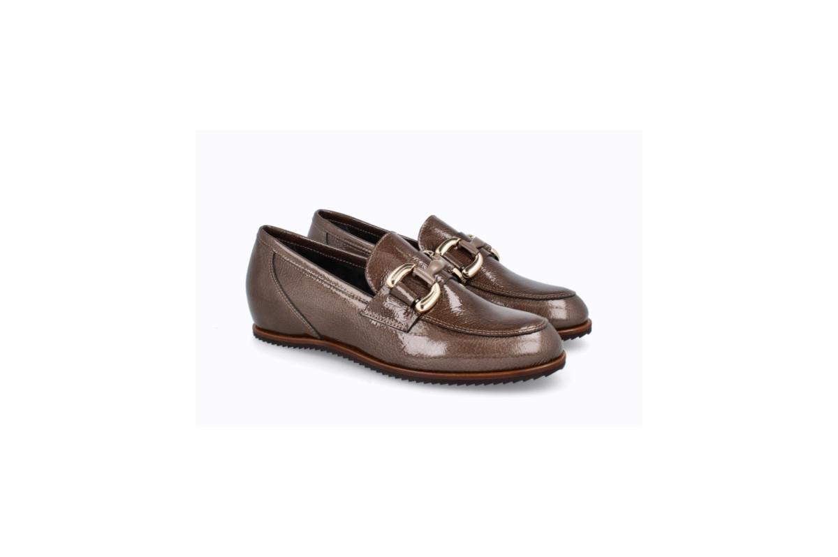 Mocassins en cuir verni - Marron - Lince