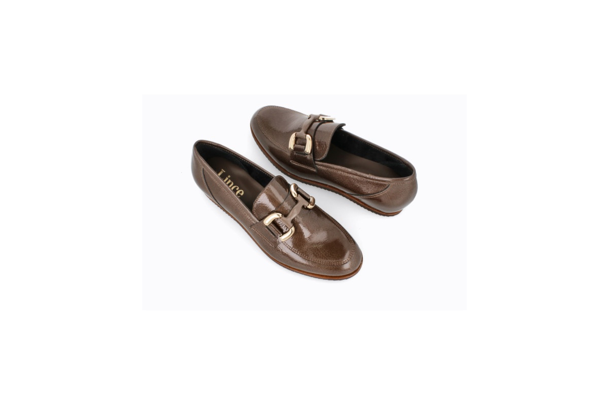 Mocassins en cuir verni - Marron - Lince