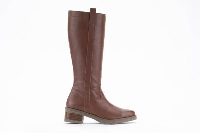 Bottes en cuir style cavalières - Marron - Lince