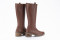 Bottes en cuir style cavalières - Marron - Lince