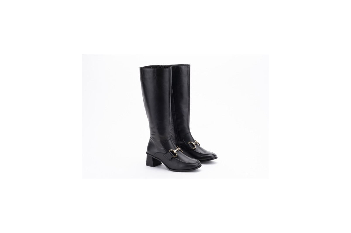 Bottes en cuir avec boucle - Noir - Lince