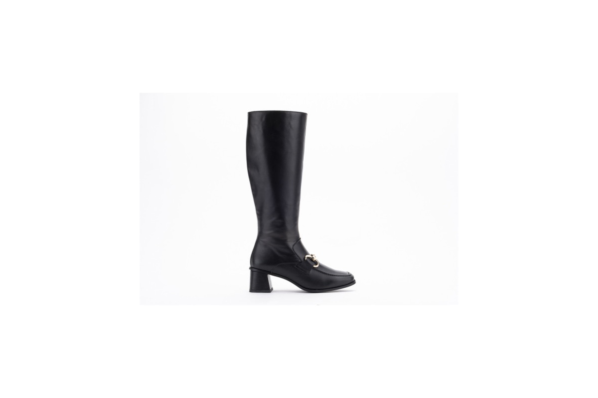 Bottes en cuir avec boucle - Noir - Lince