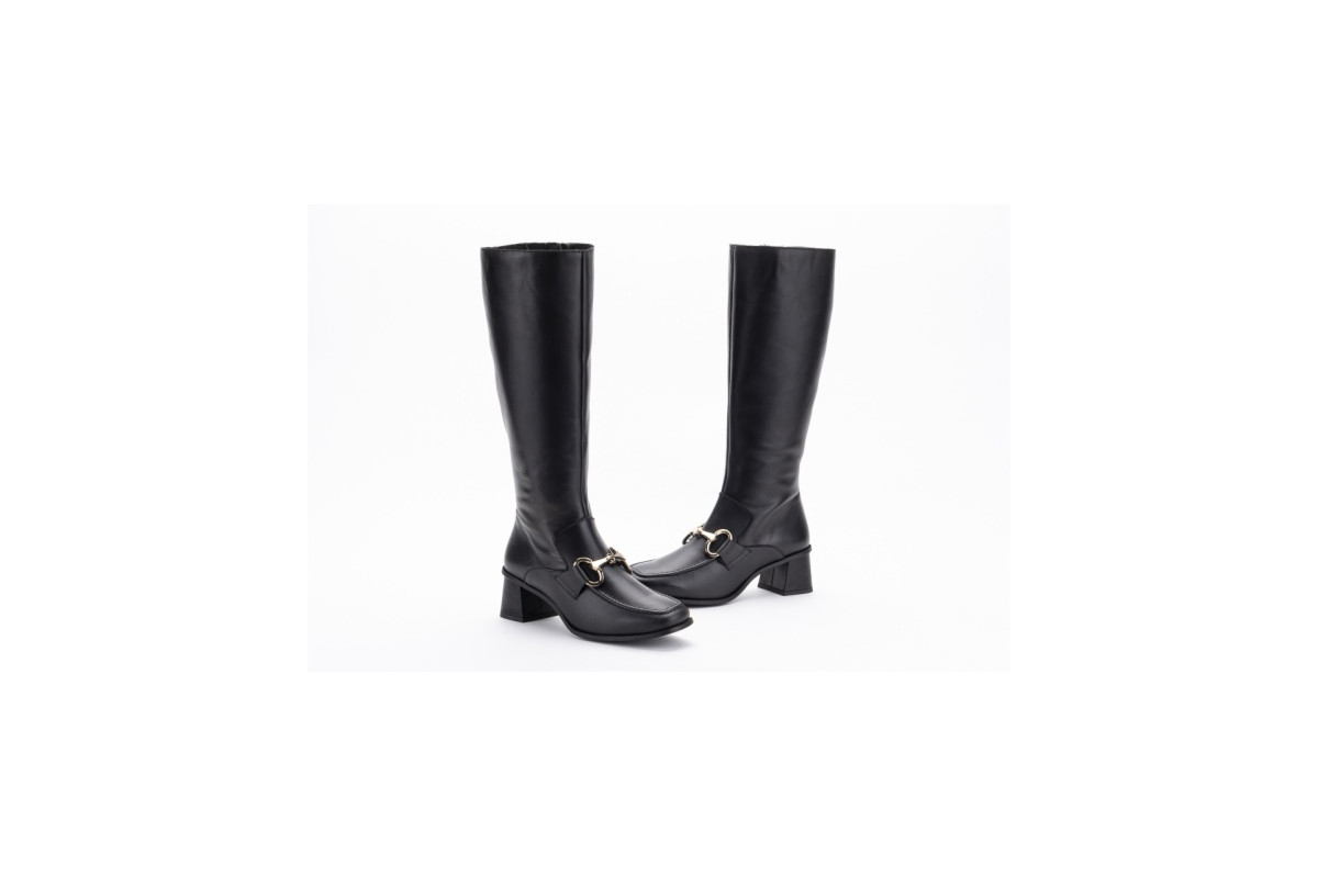 Bottes en cuir avec boucle - Noir - Lince