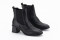 Bottines chelsea en cuir à talon bottier - Noir - Lince