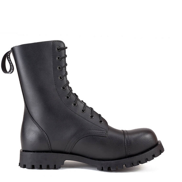 Bottines en cuir à semelle crantée - Noir - Altercore