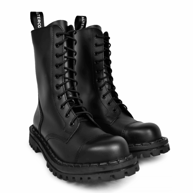 Bottines vegan à semelle crantée - Noir - Altercore