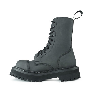 Bottines vegan nubuck à plateforme - Noir - Altercore