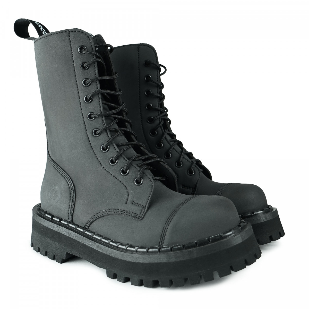 Bottines vegan nubuck à plateforme - Noir - Altercore