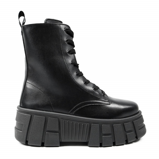 Bottines à plateforme en cuir synthétique - Noir - Altercore