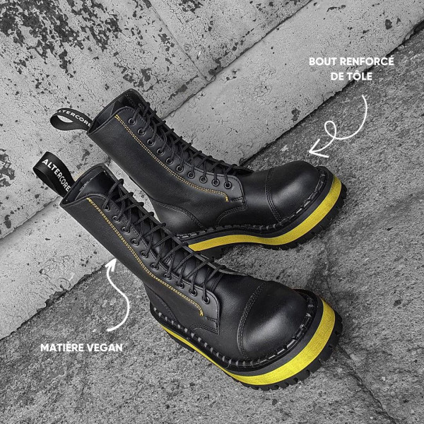 Bottines vegan à plateforme - Noir - Altercore