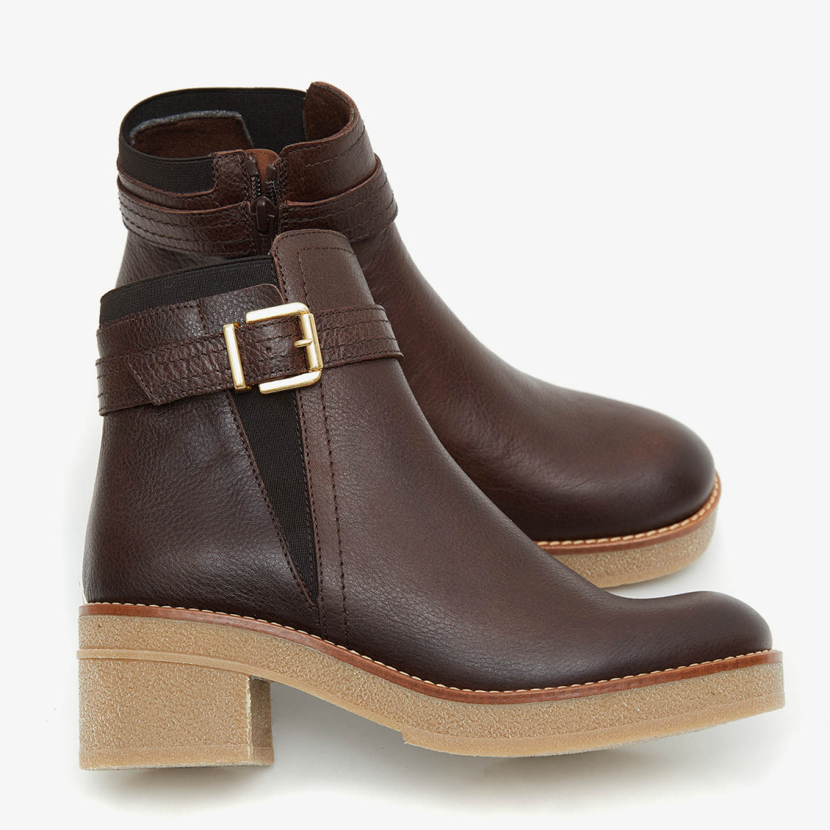 Bottines à talon à boucle dorée - Marila
