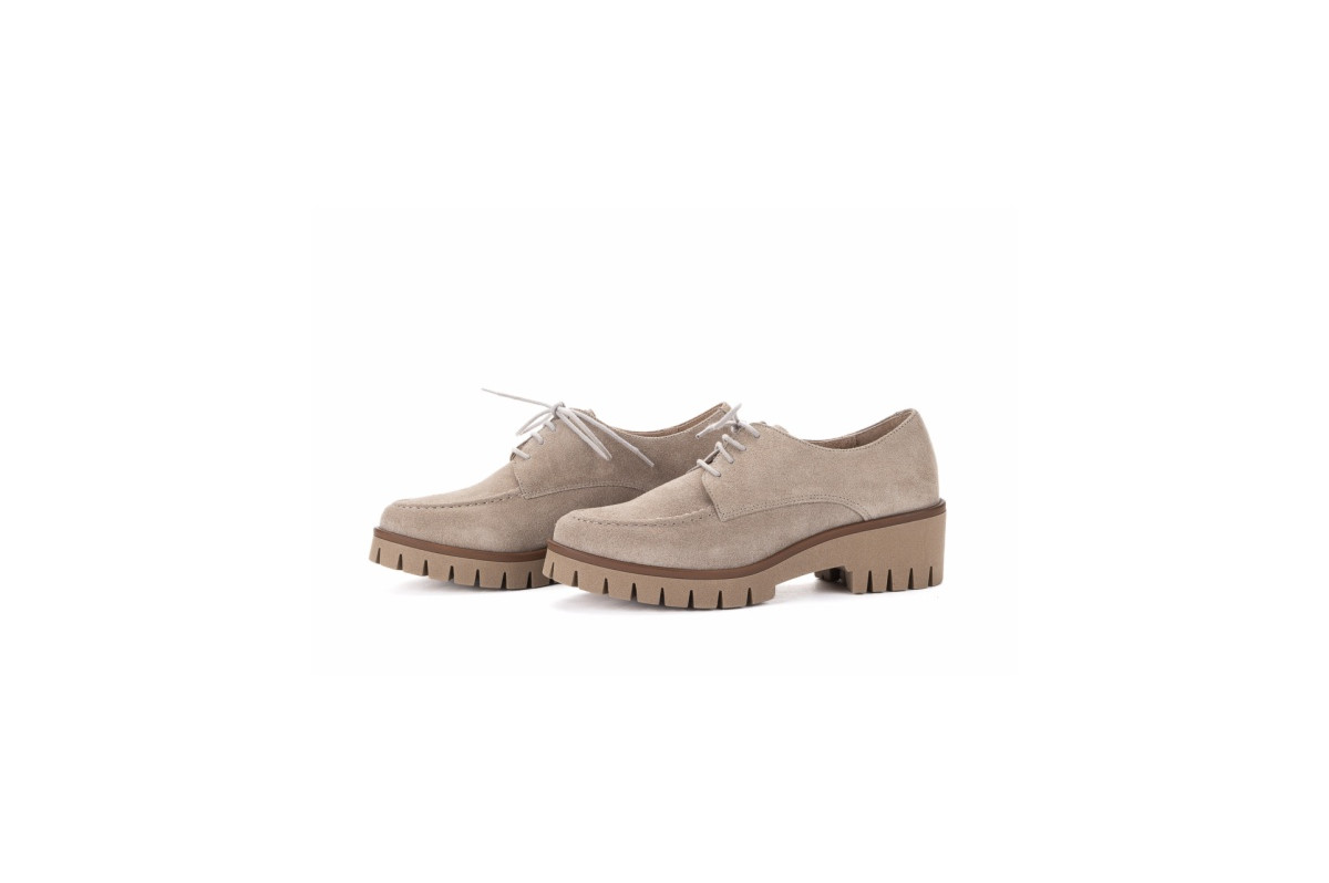 Derbies en daim à plateforme - Beige - Lince