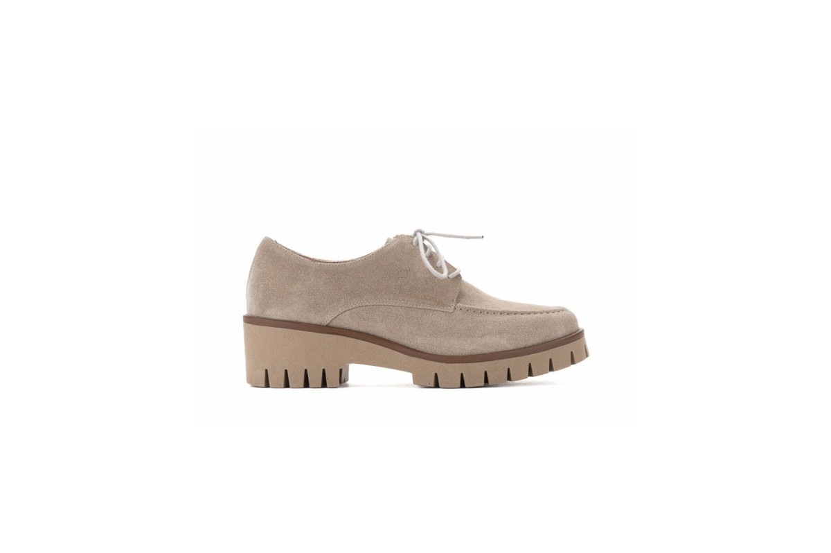 Derbies en daim à plateforme - Beige - Lince