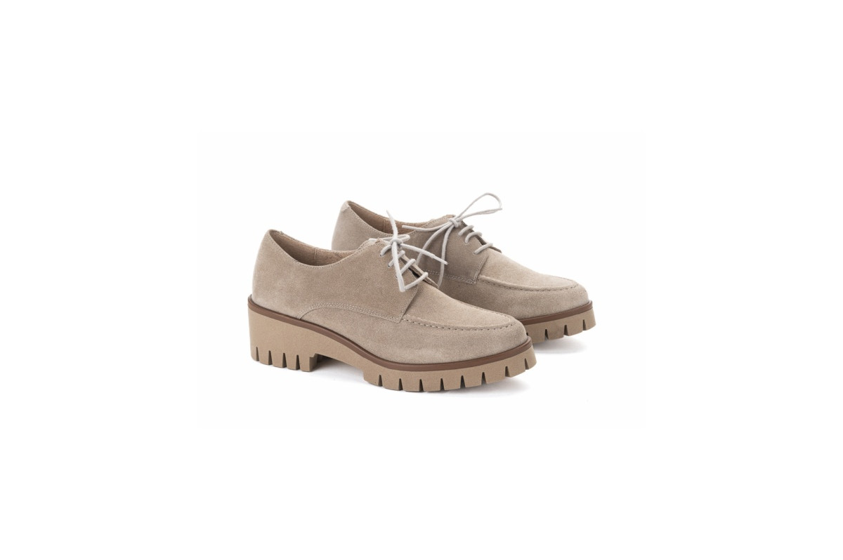 Derbies en daim à plateforme - Beige - Lince