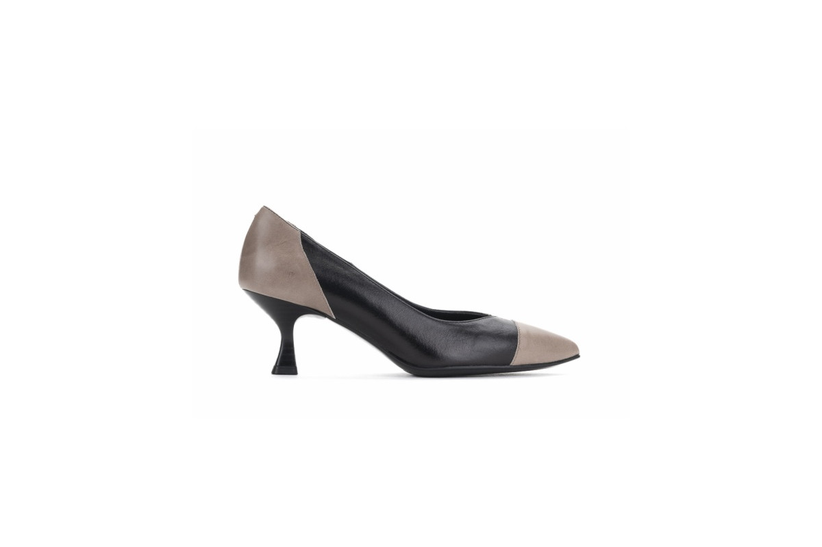 Escarpins en cuir talon original - Noir - Lince