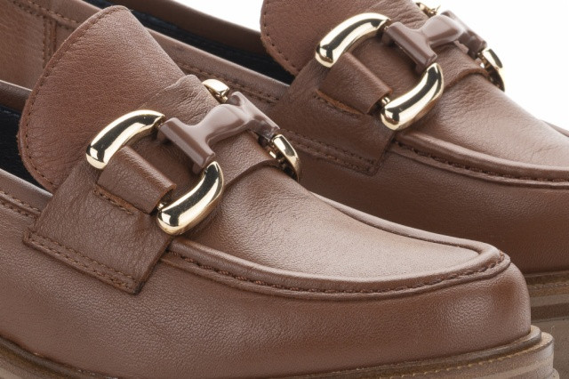 Mocassins plateforme en cuir - Marron - Lince