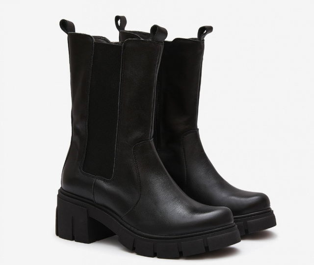 Bottines chelsea en cuir - Noir - Lince