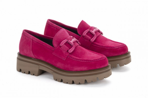 Mocassins plateforme en daim - Rose - Lince