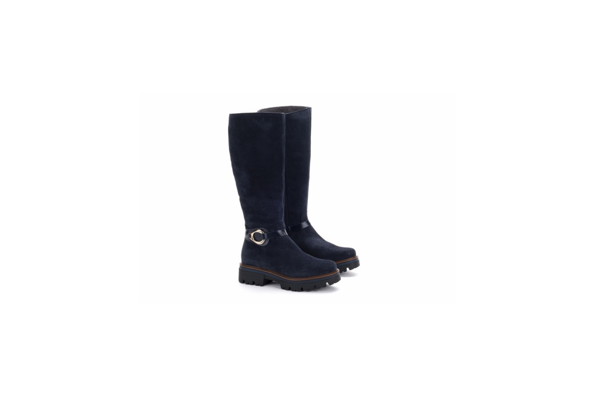 Bottes en daim à plateforme - Bleu Marine - Lince