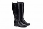 Bottes en cuir style cavalières - Noir - Lince