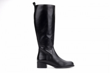 Bottes en cuir style cavalières - Noir - Lince