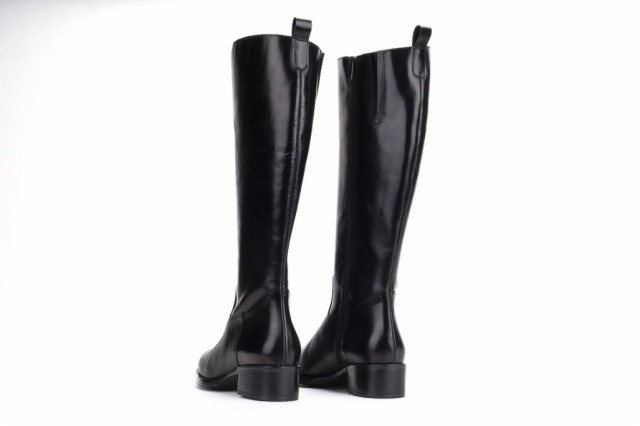 Bottes en cuir style cavalières - Noir - Lince