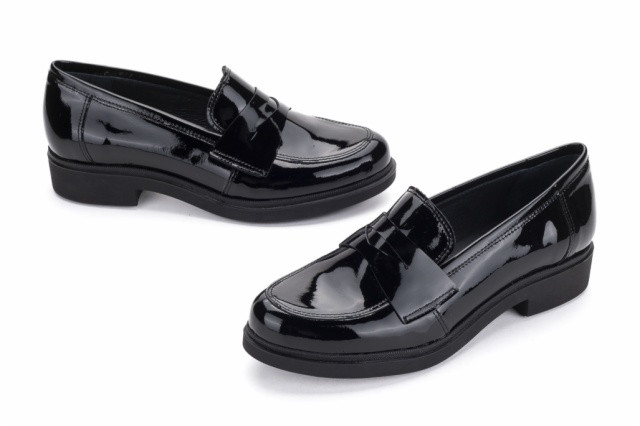 Mocassins en cuir verni - Noir - Lince