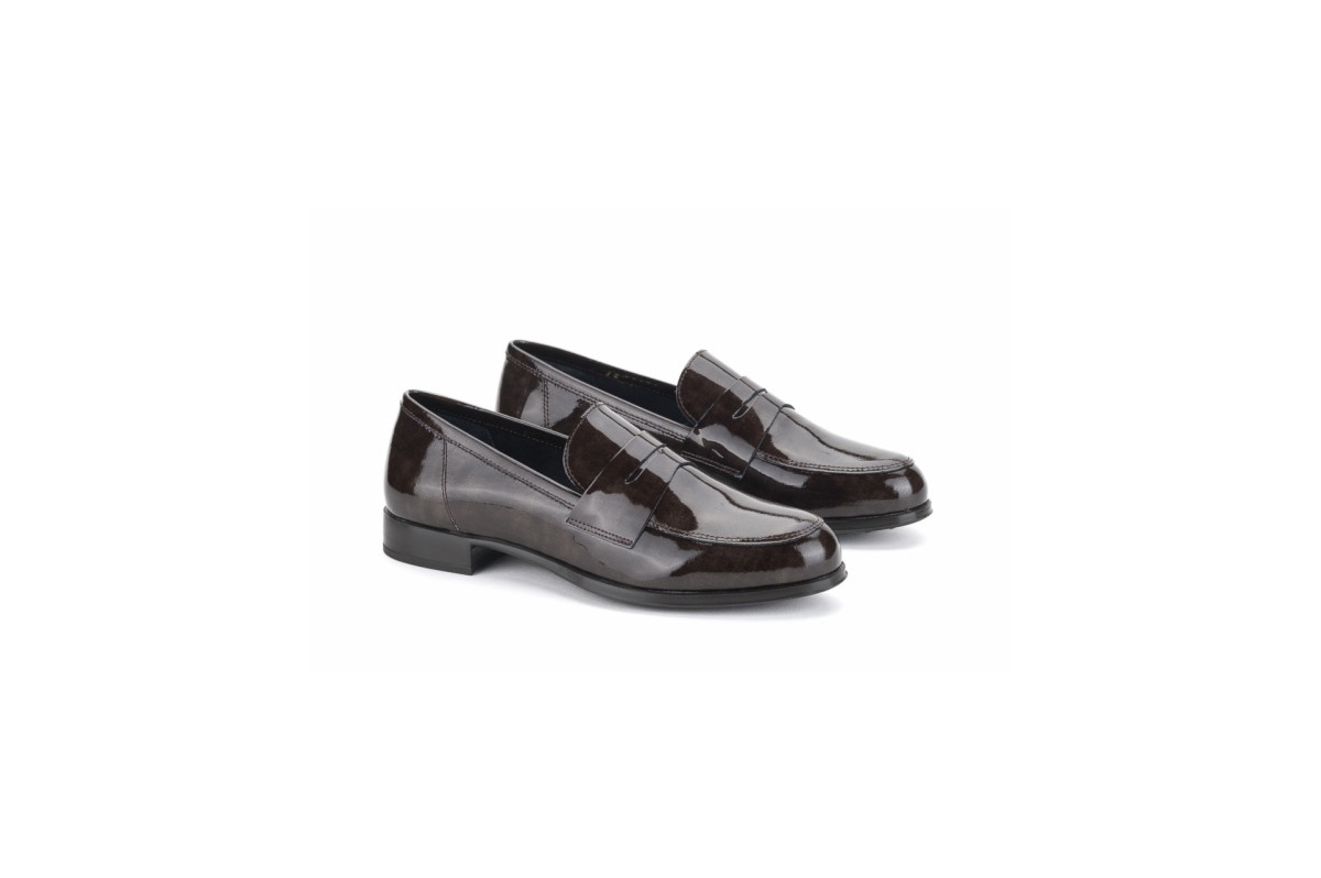 Mocassins en cuir verni - Marron - Lince