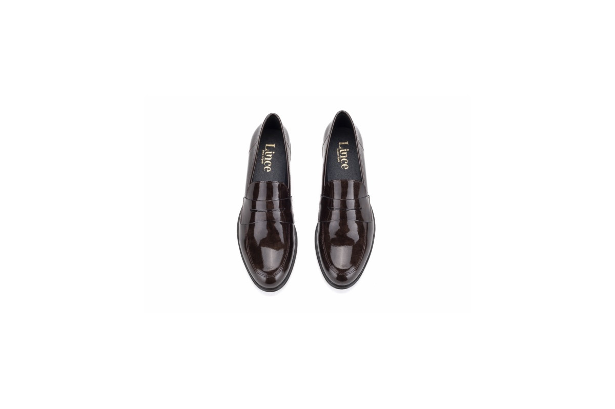 Mocassins en cuir verni - Marron - Lince