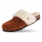 Sabots en fausse fourrure type chaussons - Marron - Futti