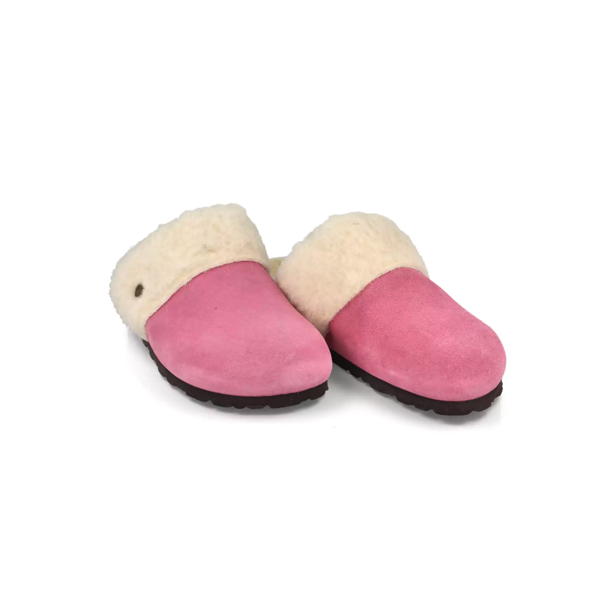 Sabots en fausse fourrure type chaussons - Rose - Futti