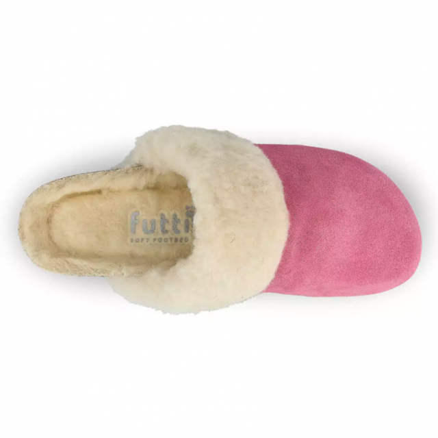 Sabots en fausse fourrure type chaussons - Rose - Futti