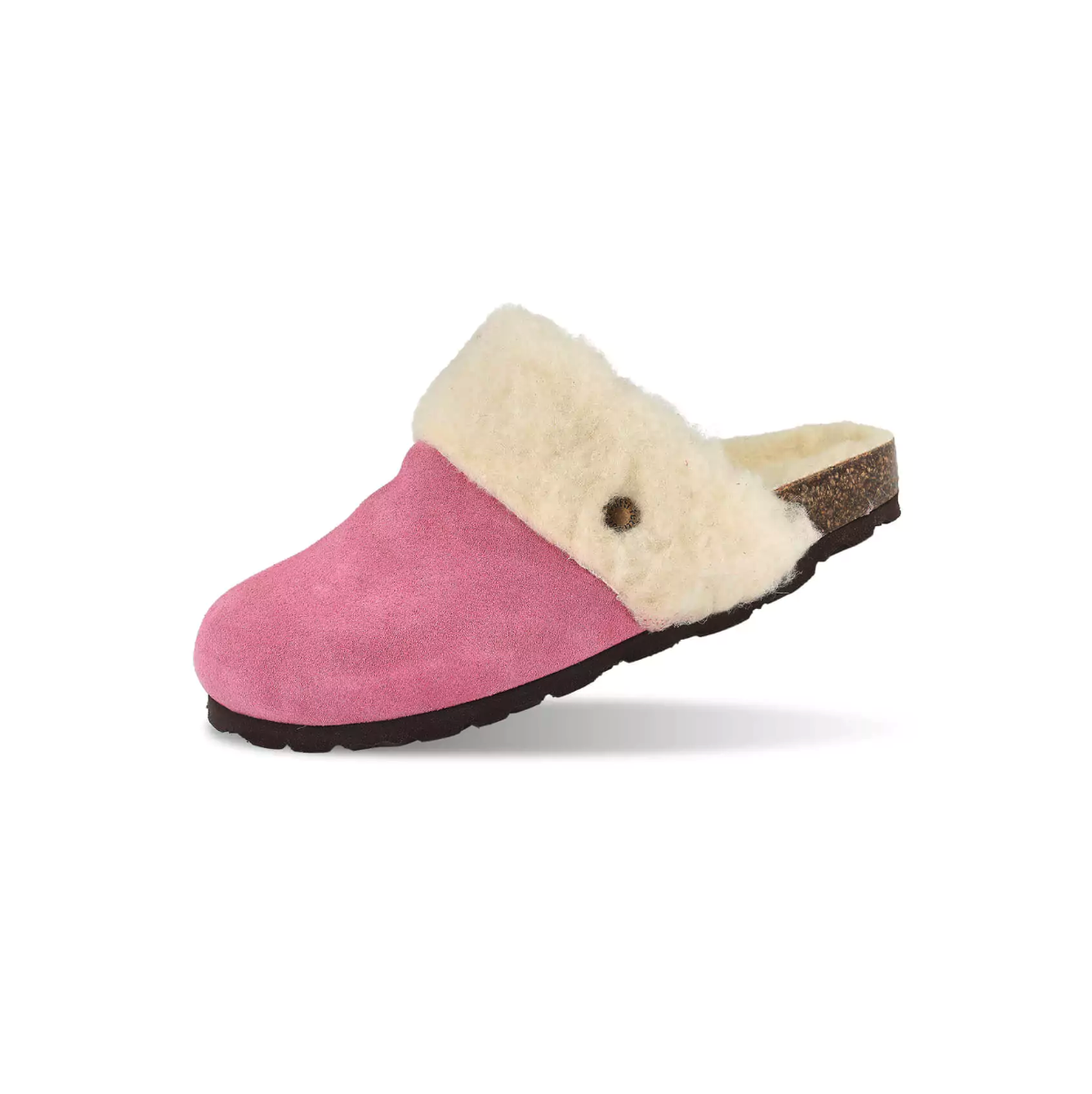 Sabots en fausse fourrure type chaussons - Rose - Futti