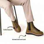 Bottines montantes chelsea en cuir - Vert - art