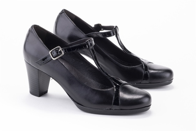 Chaussures à talon salomés en cuir - Noir - Lince