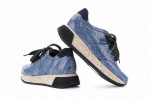 Baskets confortables en cuir effet croco - Bleu - Lince