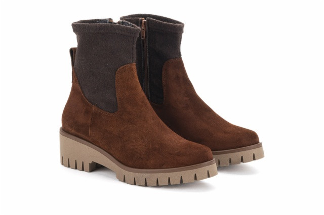 Bottines en daim à élastique - Marron - Lince