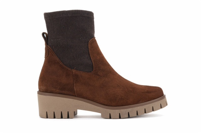 Bottines en daim à élastique - Marron - Lince