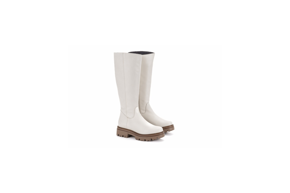 Bottes en cuir à plateforme - Blanc - Lince