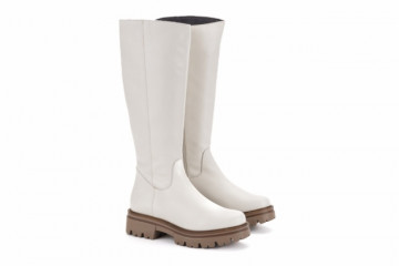 Bottes en cuir à plateforme - Blanc - Lince