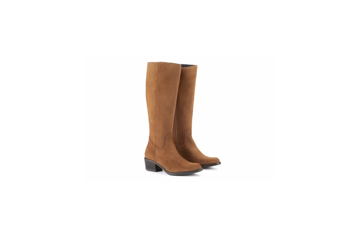 Bottes santiags en daim - Camel - Lince