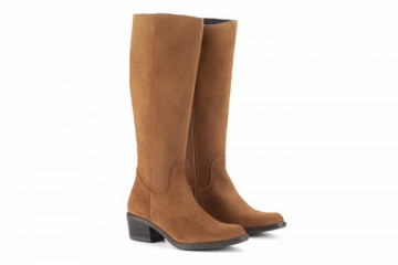 Bottes santiags en daim - Camel - Lince