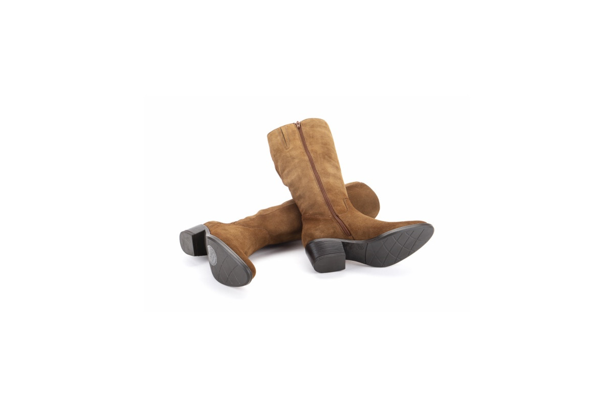 Bottes santiags en daim - Camel - Lince