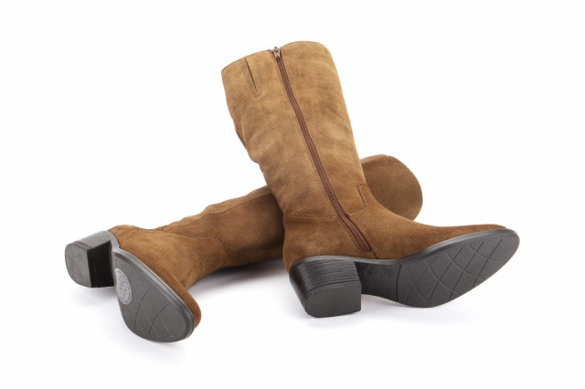 Bottes santiags en daim - Camel - Lince