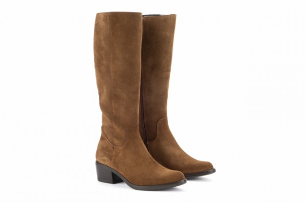 Bottes santiags en daim - Camel - Lince