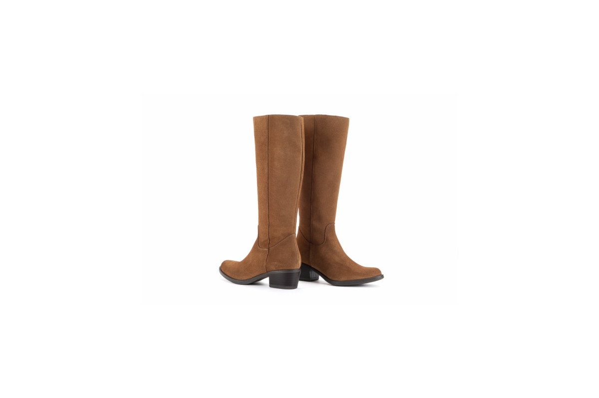 Bottes santiags en daim - Camel - Lince