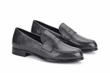 Mocassins en cuir verni - Gris - Lince