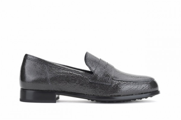 Mocassins en cuir verni - Gris - Lince